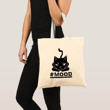 #Mood Cat Black Tote Bag