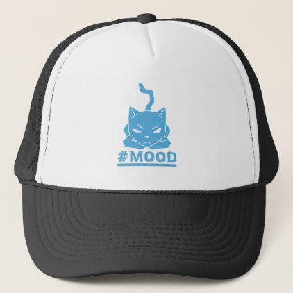 #Mood Cat Blue Trucker Hat