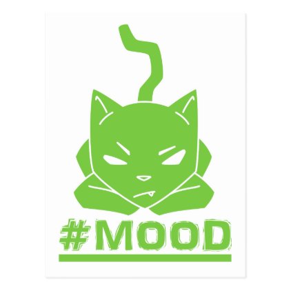 #MOOD Cat Green Postcard