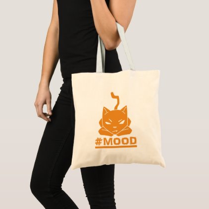 #Mood Cat Orange Tote Bag