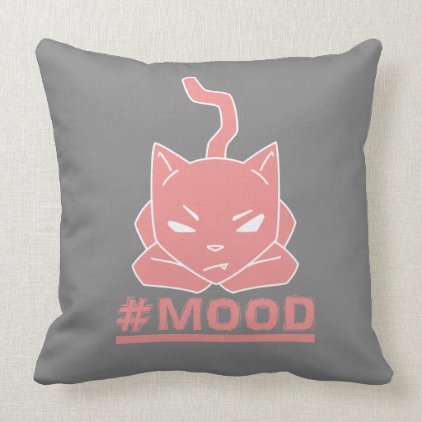 #MOOD Cat Pink Throw Pillow