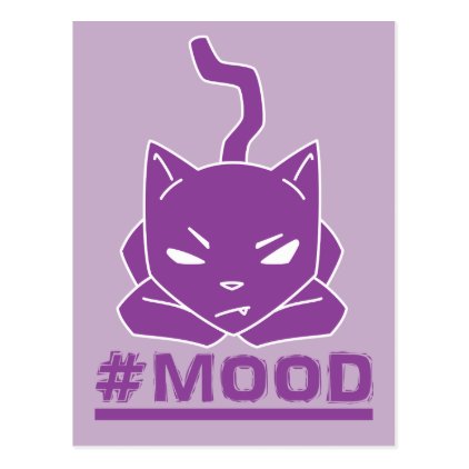 #MOOD Cat Purple Postcard