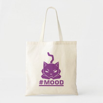 #Mood Cat Purple Tote Bag