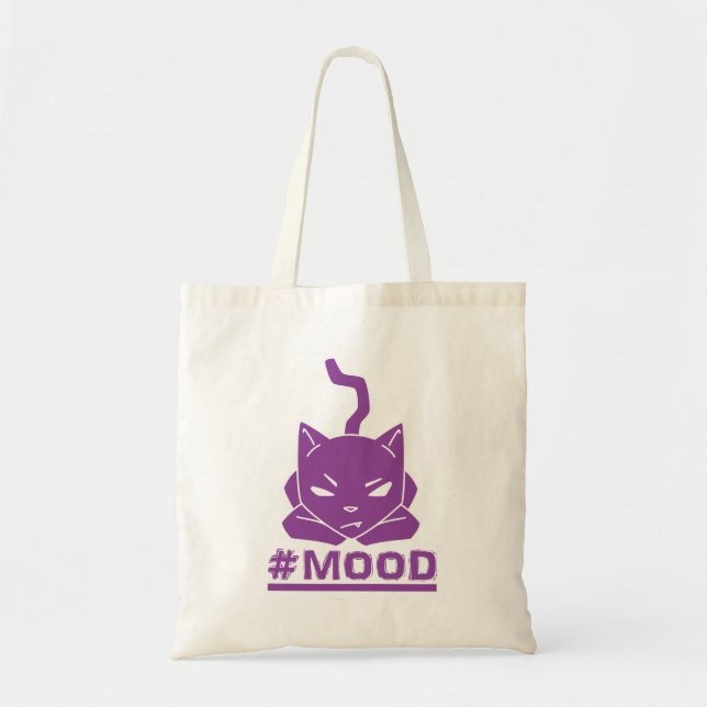 #MOOD Cat Purple Tote Bag (Front)