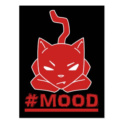 #MOOD Cat Red Postcard