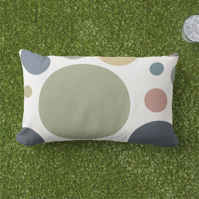 Mood Cool Polka-Dots Lumbar Pillow (Grass)