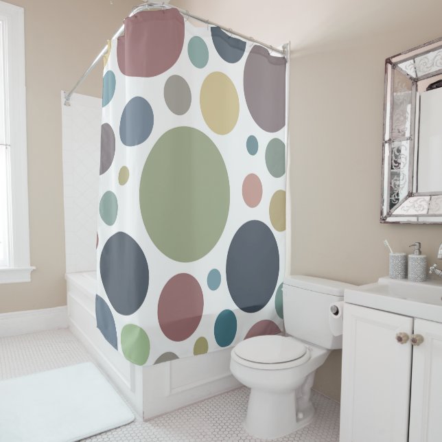 Mood Cool Polka-Dots Shower Curtain (In Situ)