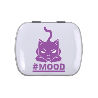 #MOOD Funny Purple Cat Logo Illustration Candy Tin