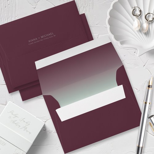 Mood Gradient Wedding Burgundy Mist ID741 Envelope