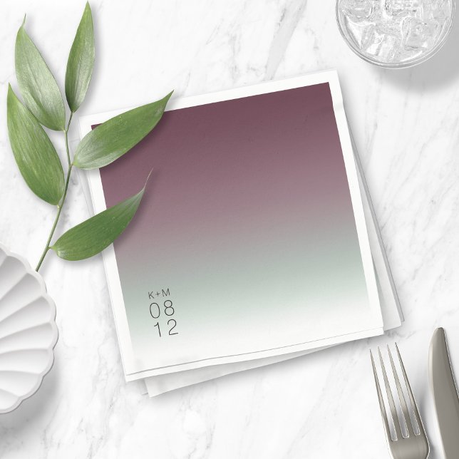 Mood Gradient Wedding Burgundy Mist ID741 Napkins (Creator Uploaded)