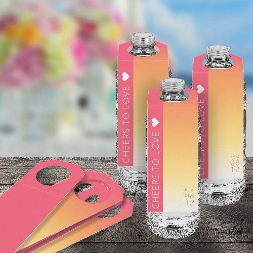 Mood Gradient Wedding Cheers Hot Summer ID741 Bottle Hanger Tag