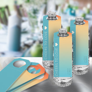 Mood Gradient Wedding Cheers Tropical Sky ID741 Bottle Hanger Tag