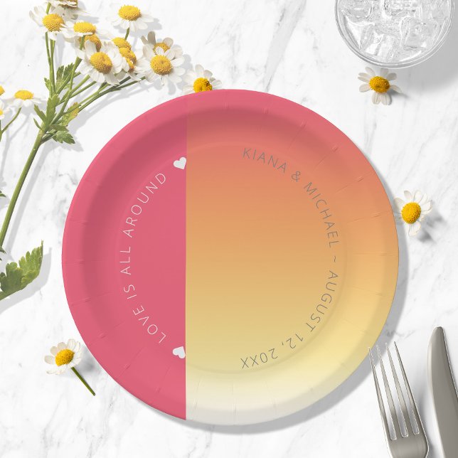 Mood Gradient Wedding Hot Summer ID741 Paper Plates (Creator Uploaded)
