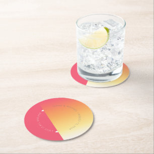 Mood Gradient Wedding Hot Summer ID741 Round Paper Coaster