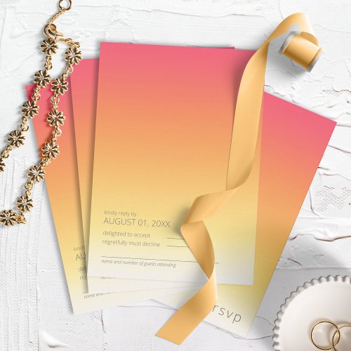 Mood Gradient Wedding Hot Summer ID741 RSVP Card