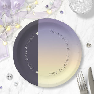 Mood Gradient Wedding Indigo Sunset ID741 Paper Plates