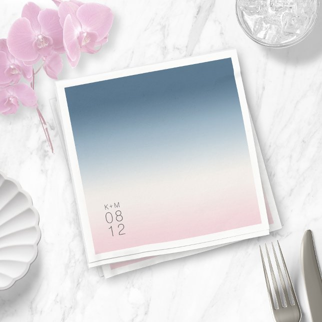 Mood Gradient Wedding Prussian Sky ID741 Napkins (Creator Uploaded)