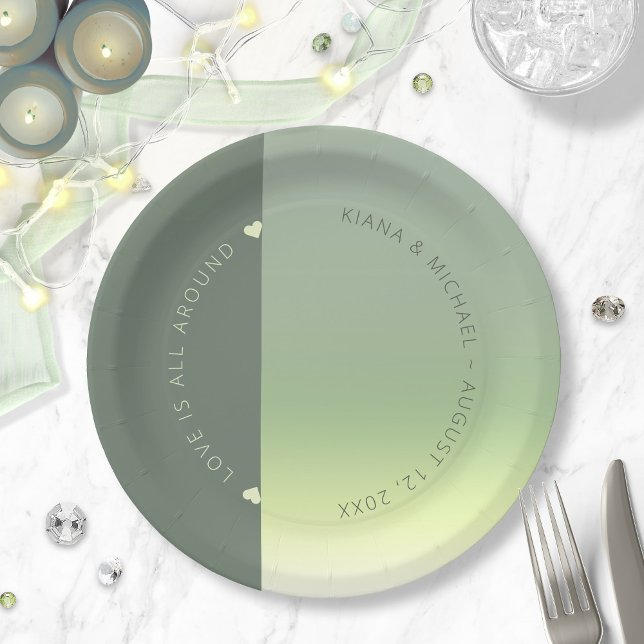 Mood Gradient Wedding Spring Meadow ID741 Paper Plates (Creator Uploaded)