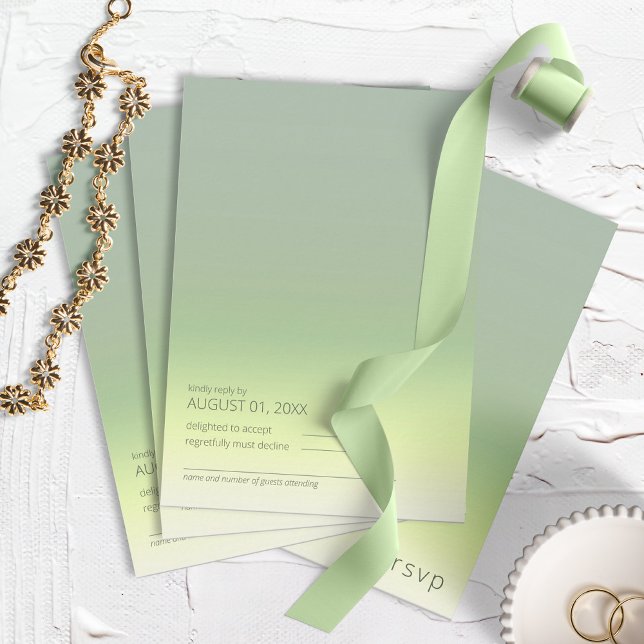 Mood Gradient Wedding Spring Meadow ID741 RSVP Card (Creator Uploaded)