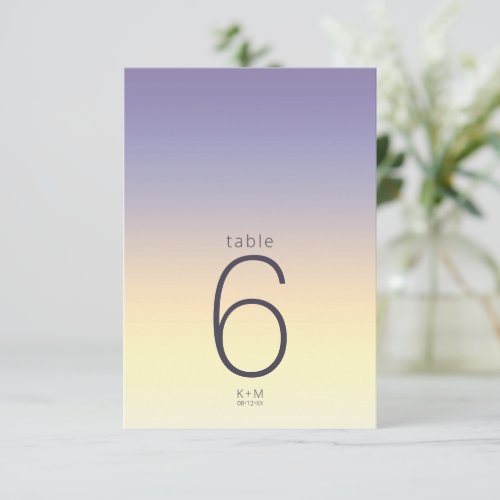 Mood Gradient Wedding Table Indigo Sunset ID741 Invitation