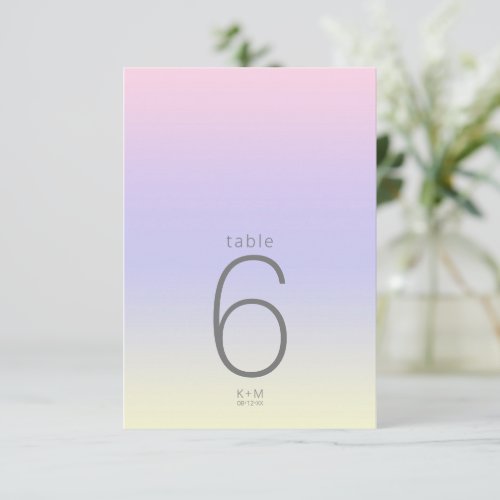 Mood Gradient Wedding Table Pastel Dawn ID741 Invitation