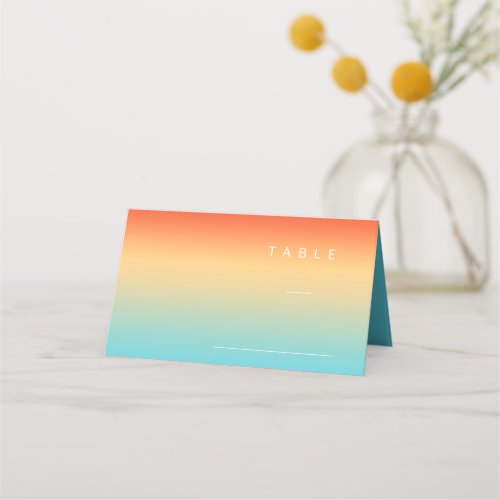 Mood Gradient Wedding Table Tropical Sky ID741 Place Card