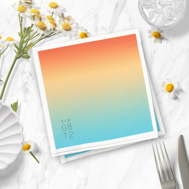 Mood Gradient Wedding Tropical Sky ID741 Napkins (Creator Uploaded)