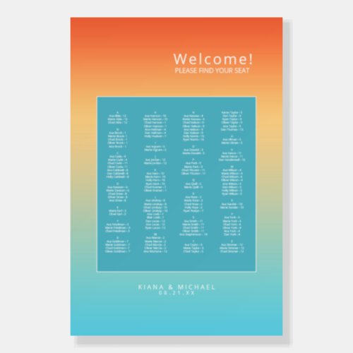 Mood Gradient Wedding Welcome Tropical Sky ID741 Foam Board