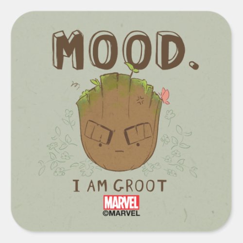 Mood I Am Groot Square Sticker