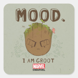 Mood. I Am Groot Square Sticker