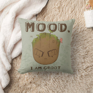 Mood. I Am Groot Throw Pillow
