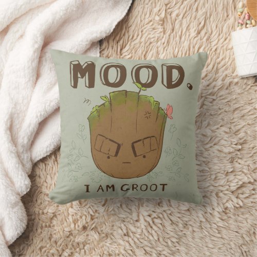 Mood I Am Groot Throw Pillow