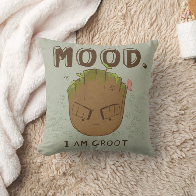 Mood. I Am Groot Throw Pillow (Blanket)