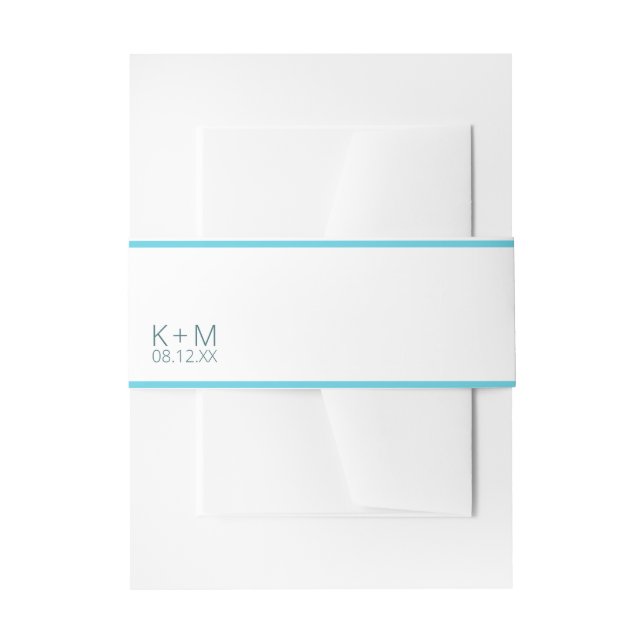 Mood Minimalist Wedding Tropical Sky ID741 Invitation Belly Band (Front Example)