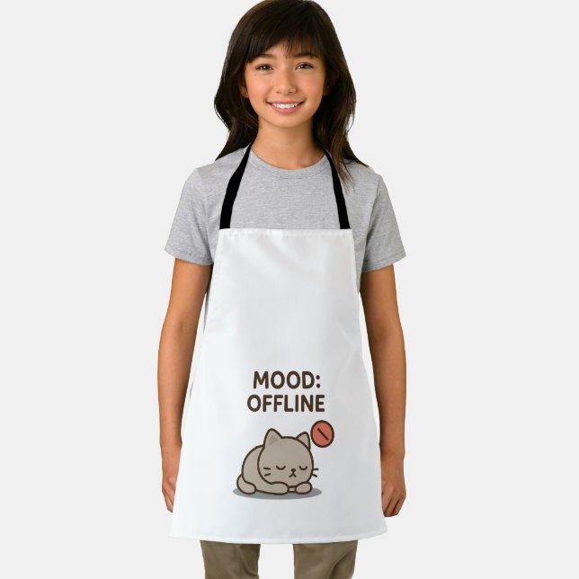 Mood: Offline – Funny Cartoon Offline Design Apron (Insitu)