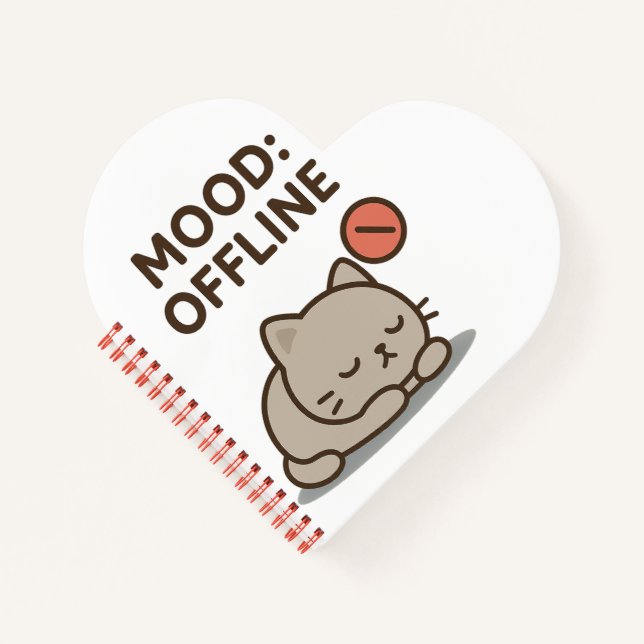 Mood: Offline – Funny Cartoon Offline Design Notebook (Front)