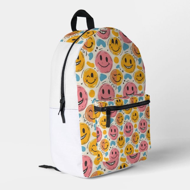 Mood Parade: Colorful Smiley Backpack (Back Corner Left)