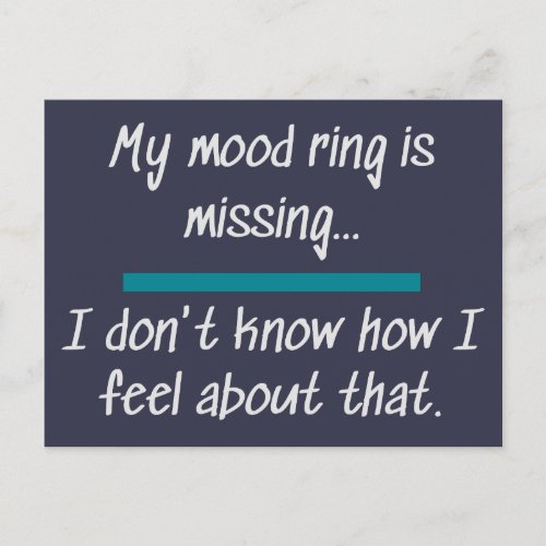 Mood Ring Feelings Funny Novelty Life Sayings Postcard