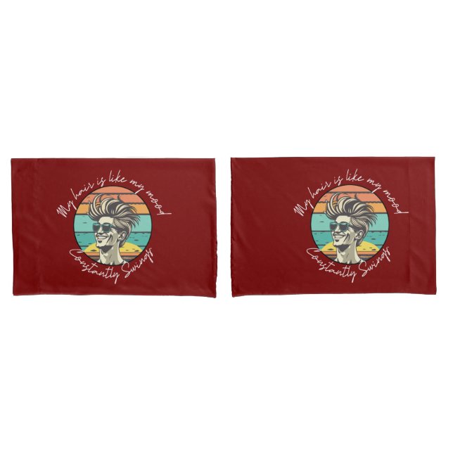 Mood Swinger's Time Machine Black Style Clock Pillow Case (Front-Set)