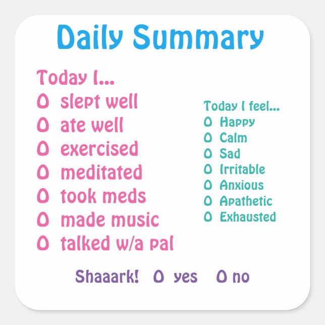 Mood tracking stickers (Front)