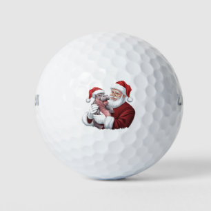 Moodeng Christmas Funny Vintage Santa Claus Golf Balls