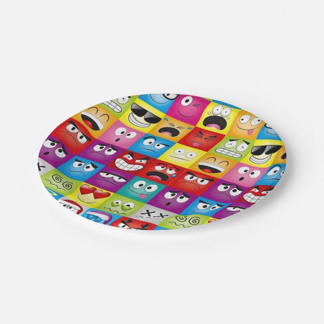 Moods and Emoticons Paper Plates (Angled)