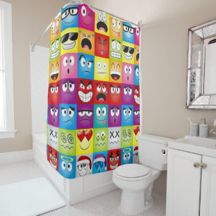 Moods and Emoticons Shower Curtain