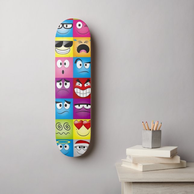 Moods and Emoticons Skateboard (Wall Art)