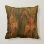 Moods Of Africa - Giraffes Art Designer Pillow