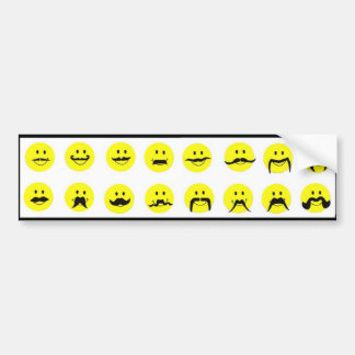 Moodstaches Face Mustache Bumper Sticker