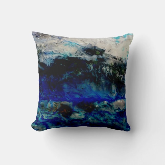 Moody abstract Storm clouds painting Throw Pillow (Front)
