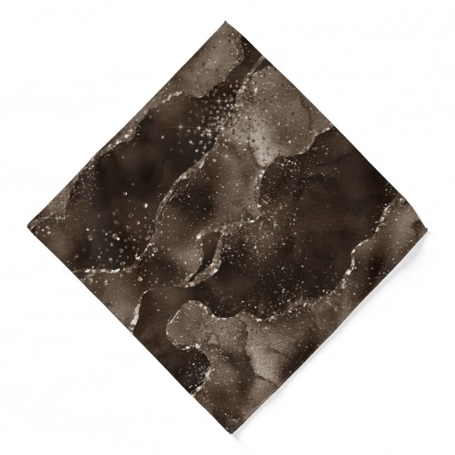 Moody Agate | Coffee Brown Golden Bronze Taupe Bandana (Front)