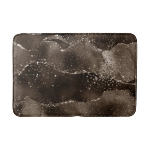 Moody Agate Coffee Brown Golden Bronze Taupe Bath Mat