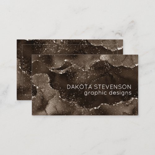 Moody Agate  Coffee Brown Golden Bronze Taupe Business Card